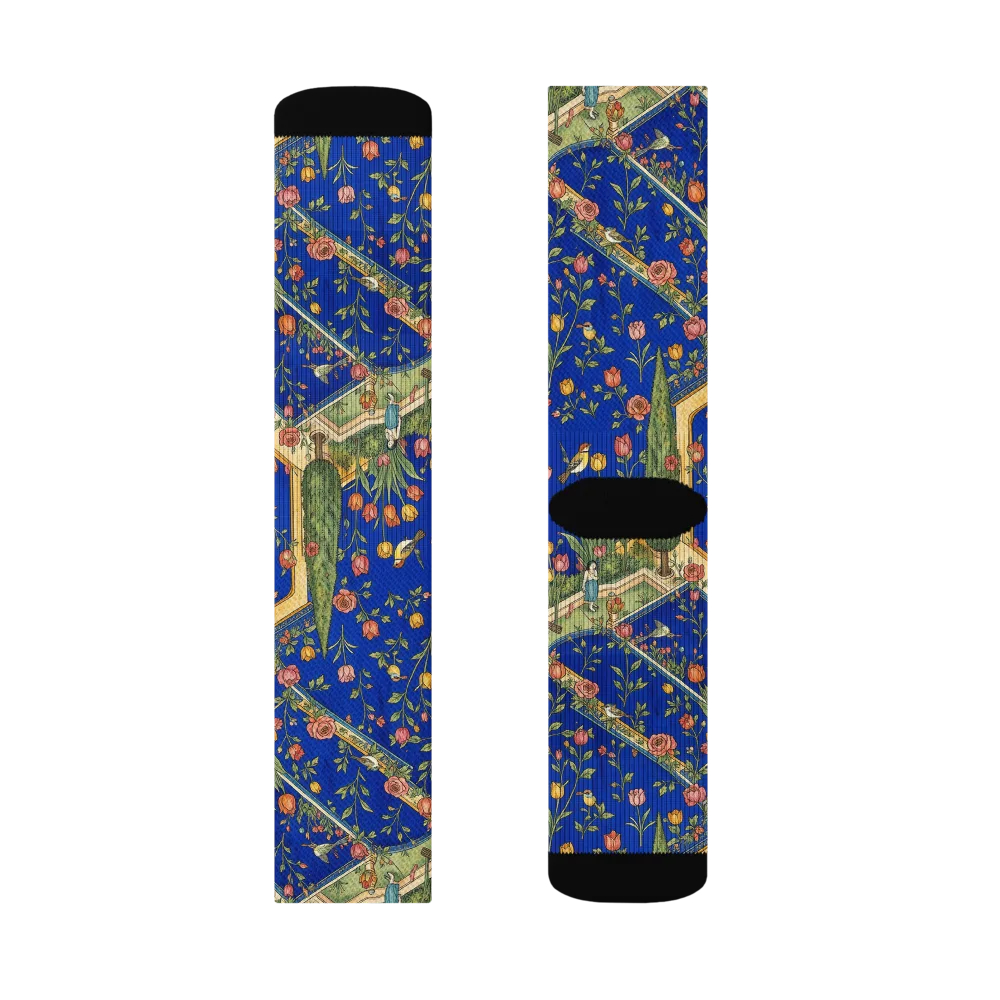 Cobalt Paradise on Socks — Right Sock
