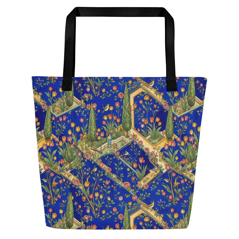 Cobalt Paradise on Large Tote Bag W/ Pocket — Front