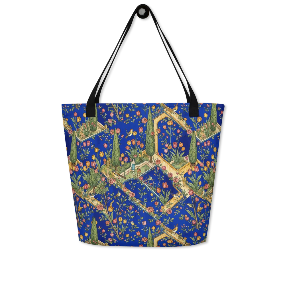 Cobalt Paradise on Large Tote Bag W/ Pocket — Front