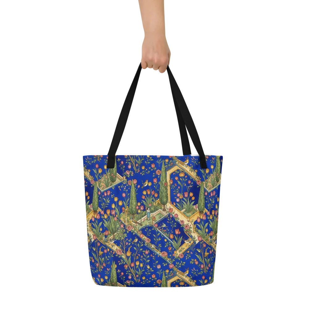 Cobalt Paradise on Large Tote Bag W/ Pocket — Front