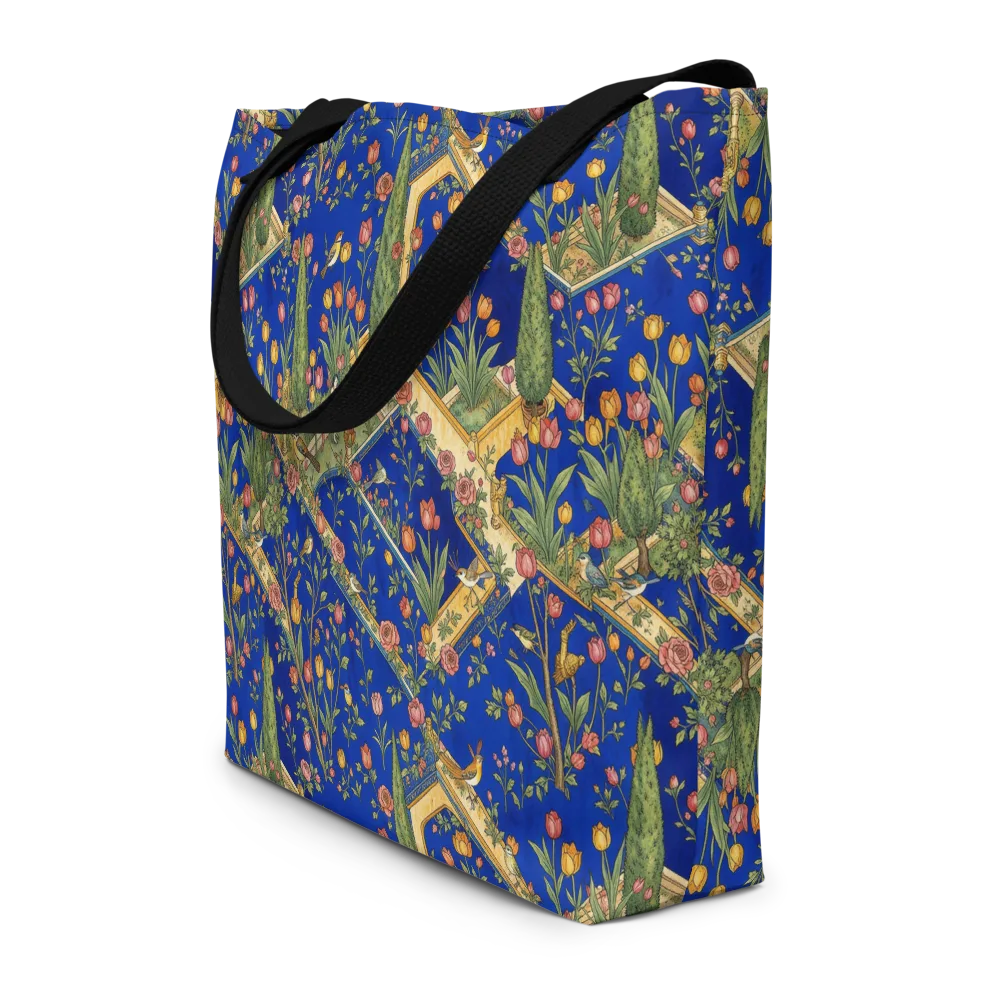 Cobalt Paradise on Large Tote Bag W/ Pocket — Front