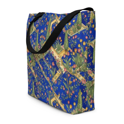 Cobalt Paradise on a Large Tote Bag W/ Pocket