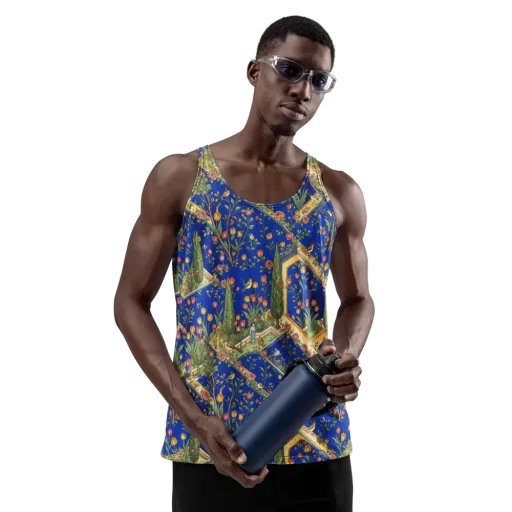 Cobalt Paradise on a Men's Tank Top
