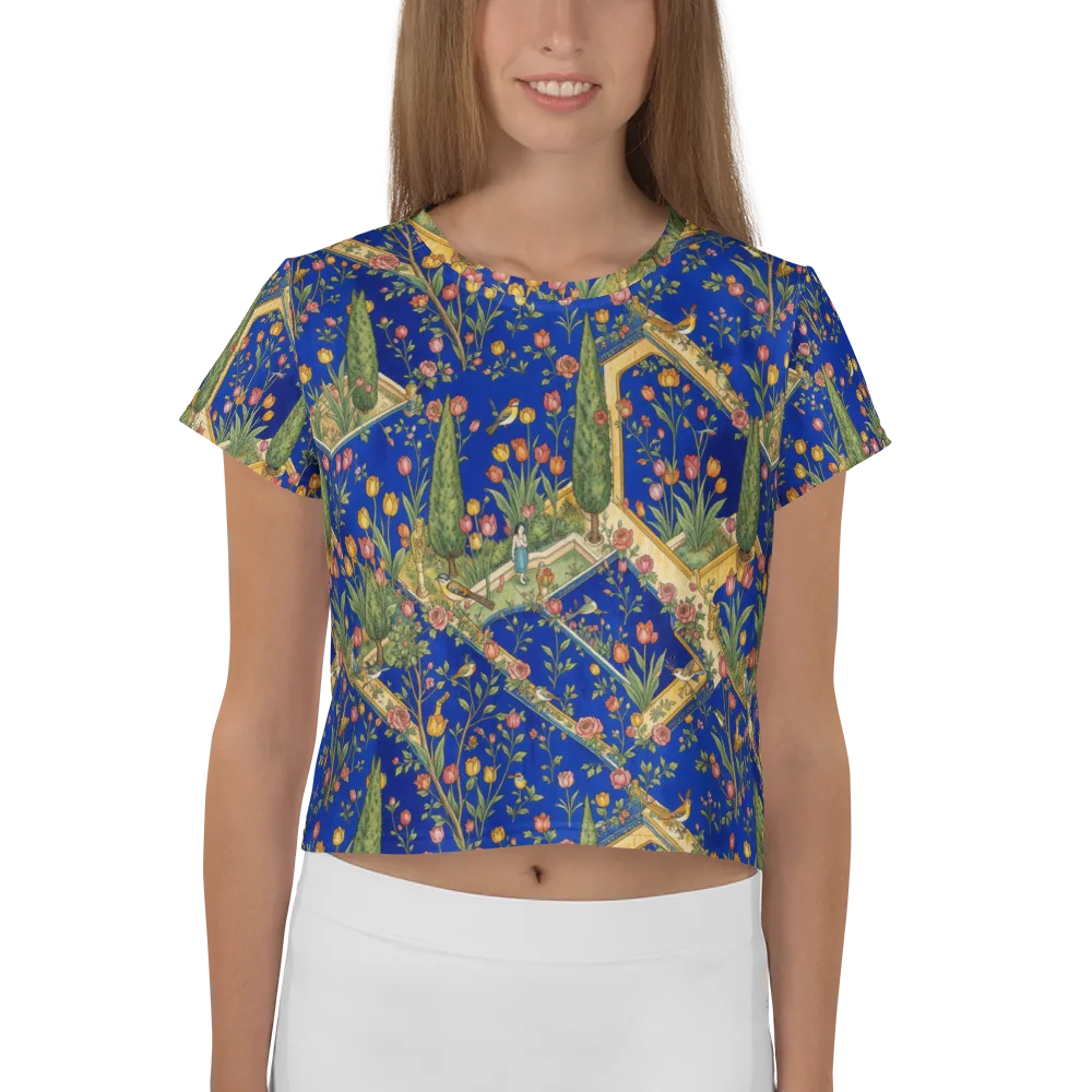 Cobalt Paradise on Crop Tee — Front