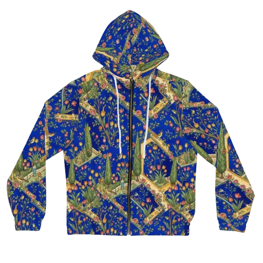 Cobalt Paradise on a Women's Full-Zip Hoodie