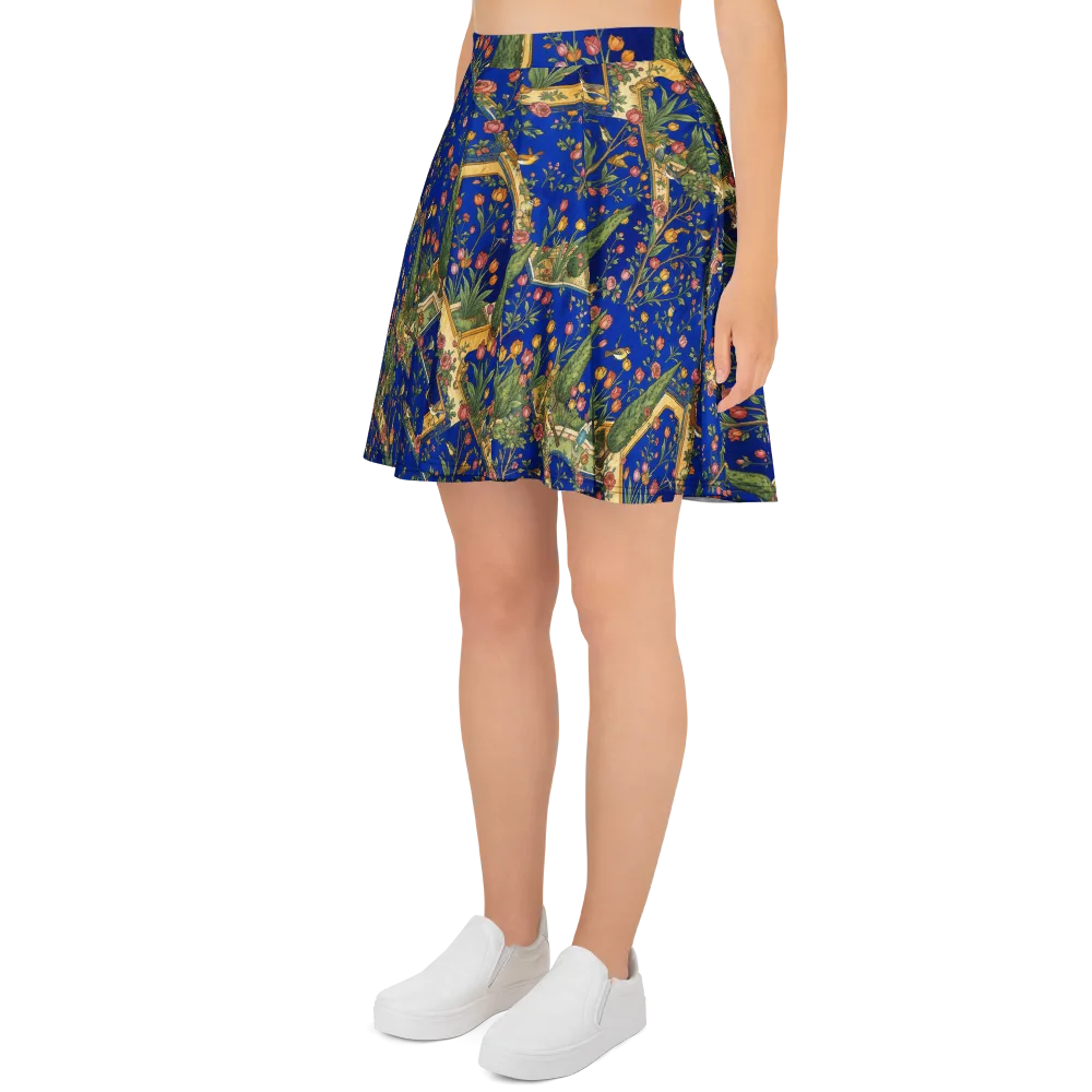 Cobalt Paradise on Skater Skirt — Left