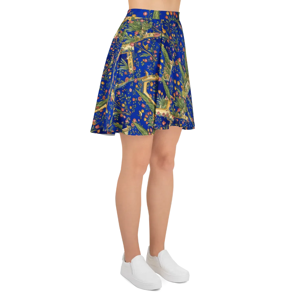 Cobalt Paradise on Skater Skirt — Right