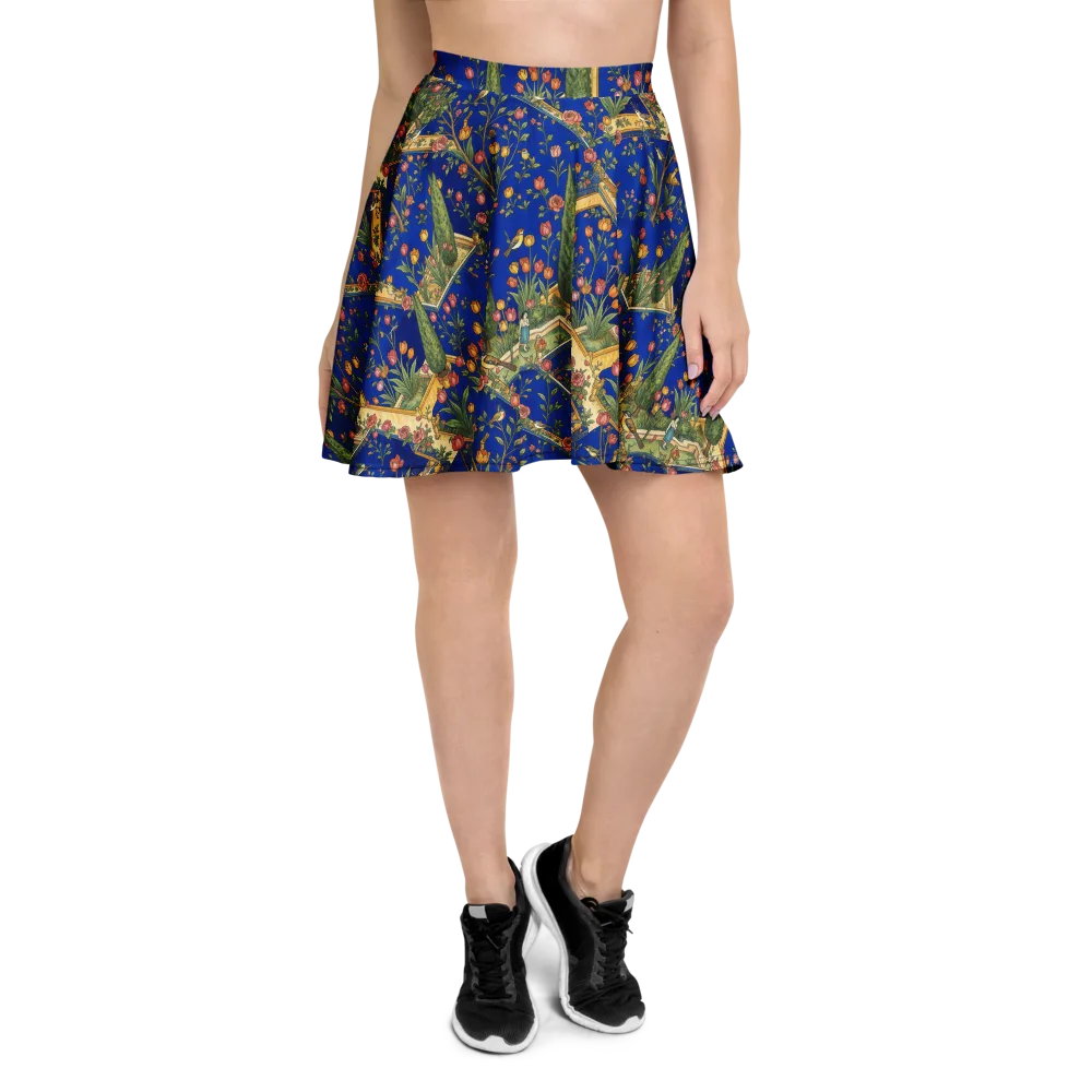 Cobalt Paradise on Skater Skirt — Front
