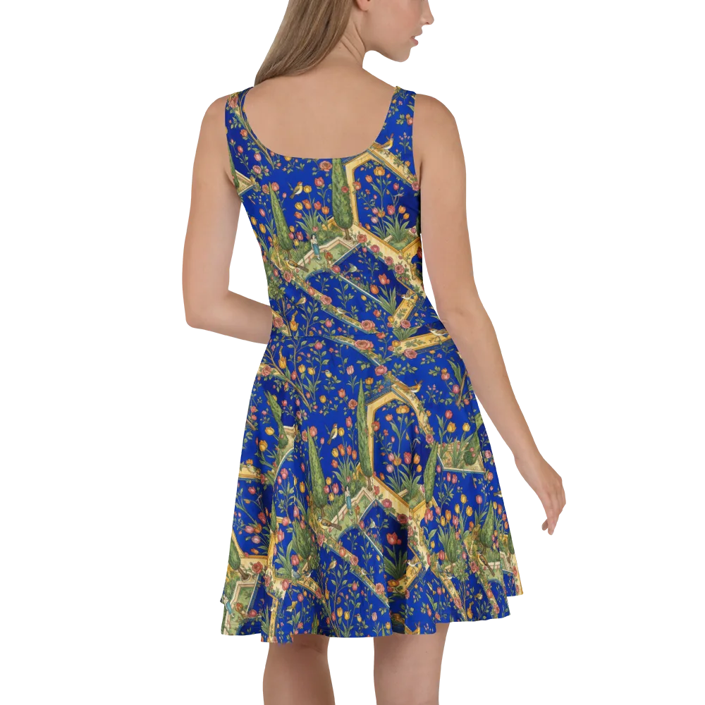 Cobalt Paradise on Skater Dress — Back