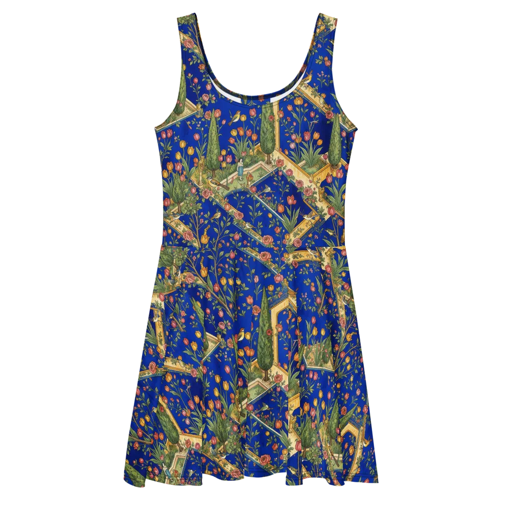 Cobalt Paradise on Skater Dress — Front