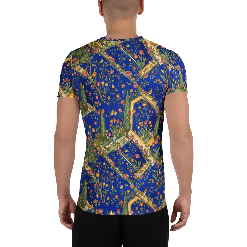 Cobalt Paradise on Men's Athletic T-Shirt — Back