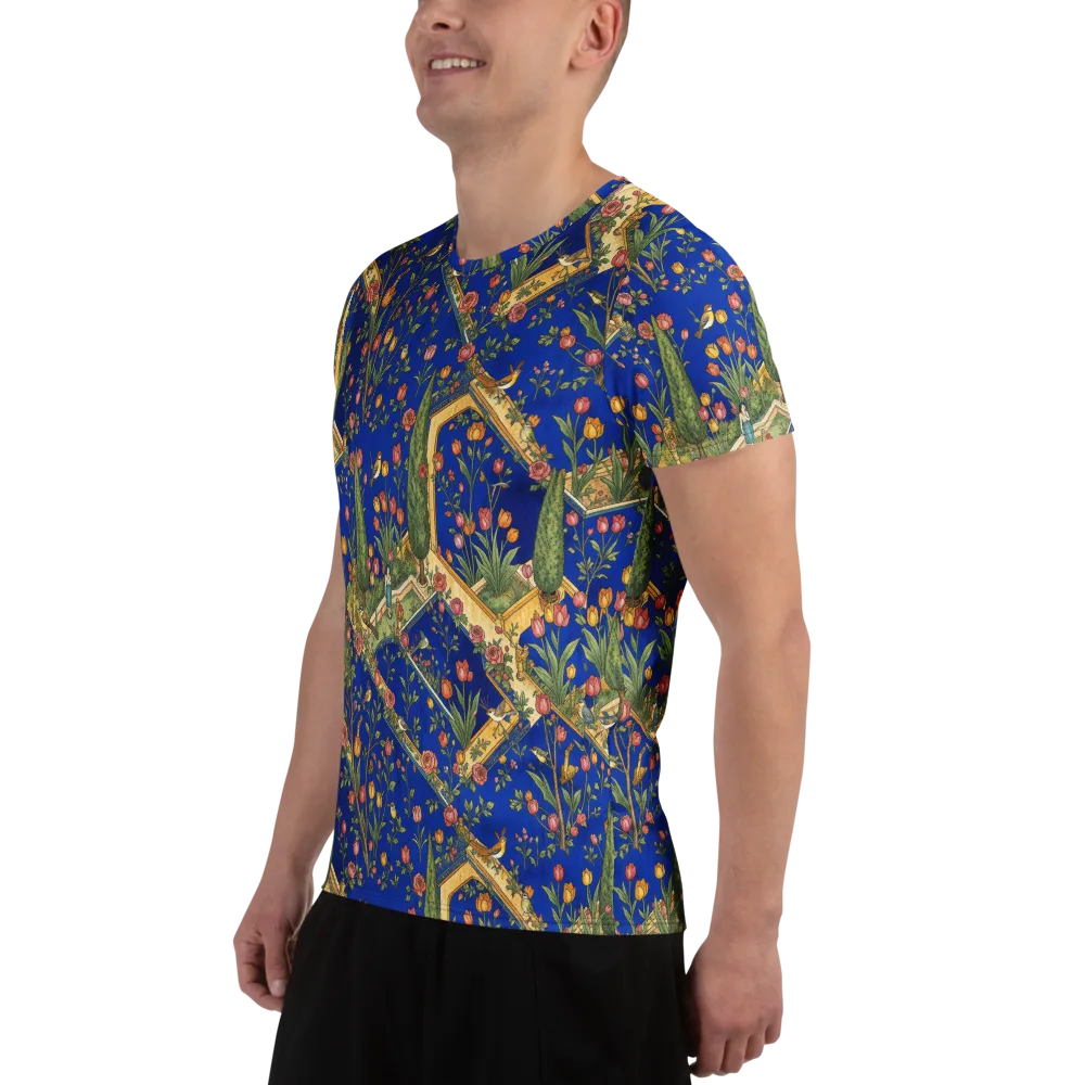 Cobalt Paradise on Men's Athletic T-Shirt — Left