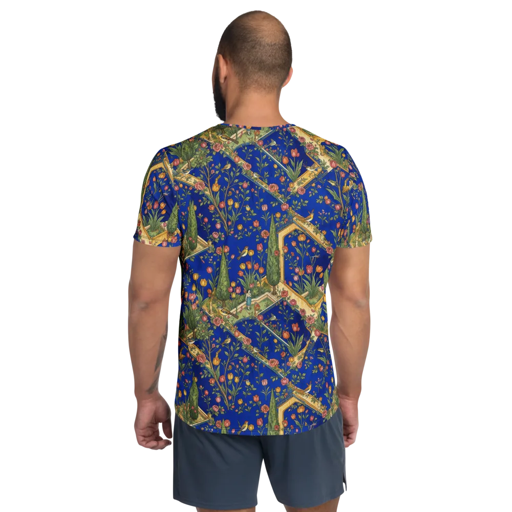 Cobalt Paradise on Men's Athletic T-Shirt — Back