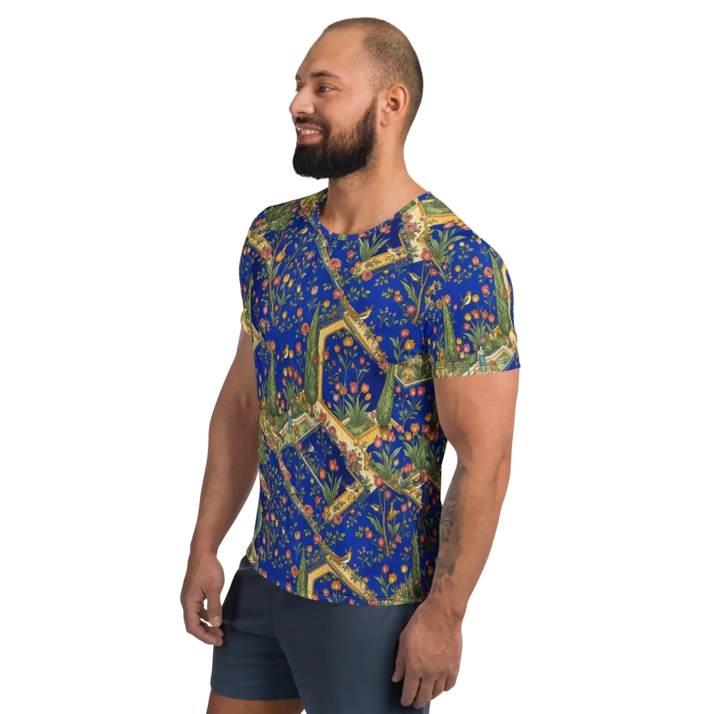 Cobalt Paradise on Men's Athletic T-Shirt — Left
