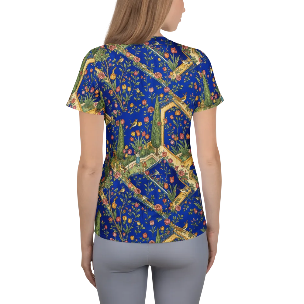 Cobalt Paradise on Women's Athletic T-Shirt — Back