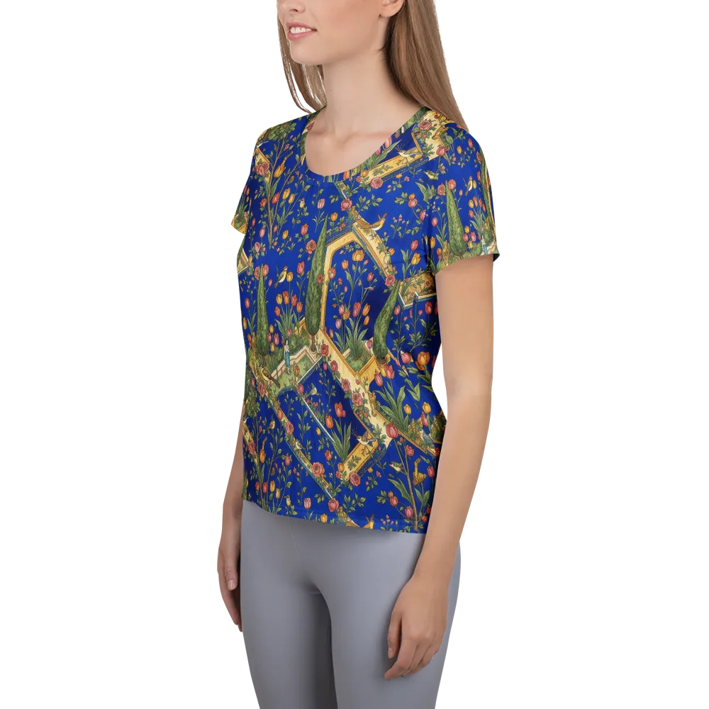 Cobalt Paradise on Women's Athletic T-Shirt — Left