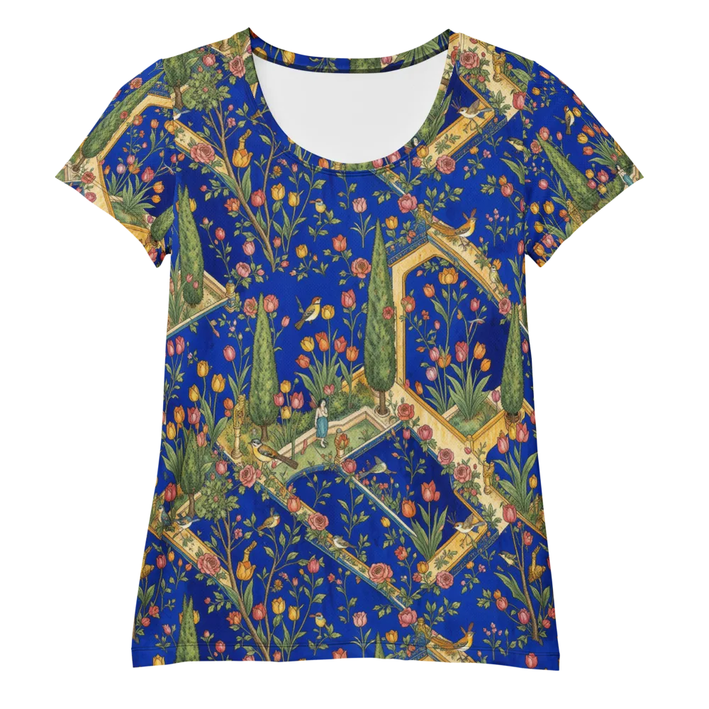 Cobalt Paradise on Women's Athletic T-Shirt — Front