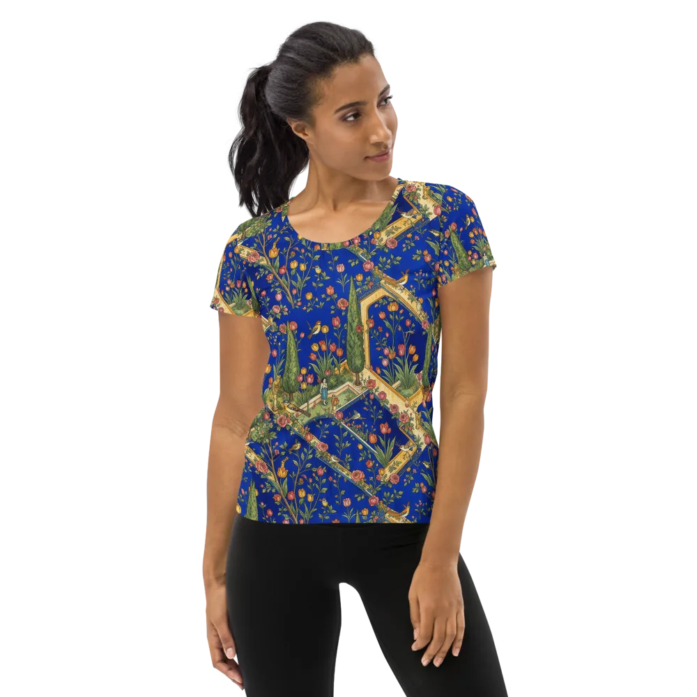 Cobalt Paradise on Women's Athletic T-Shirt — Front