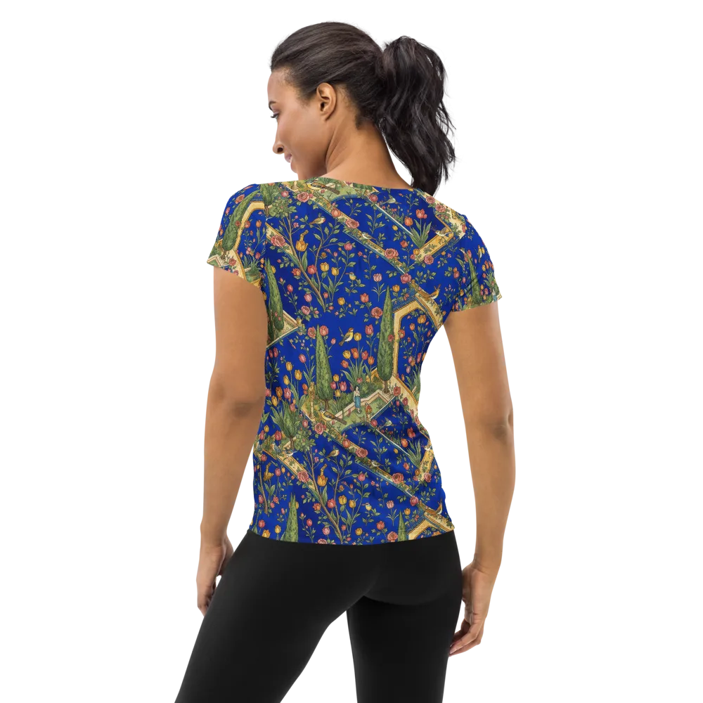 Cobalt Paradise on Women's Athletic T-Shirt — Back