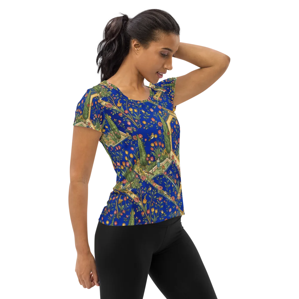 Cobalt Paradise on Women's Athletic T-Shirt — Right