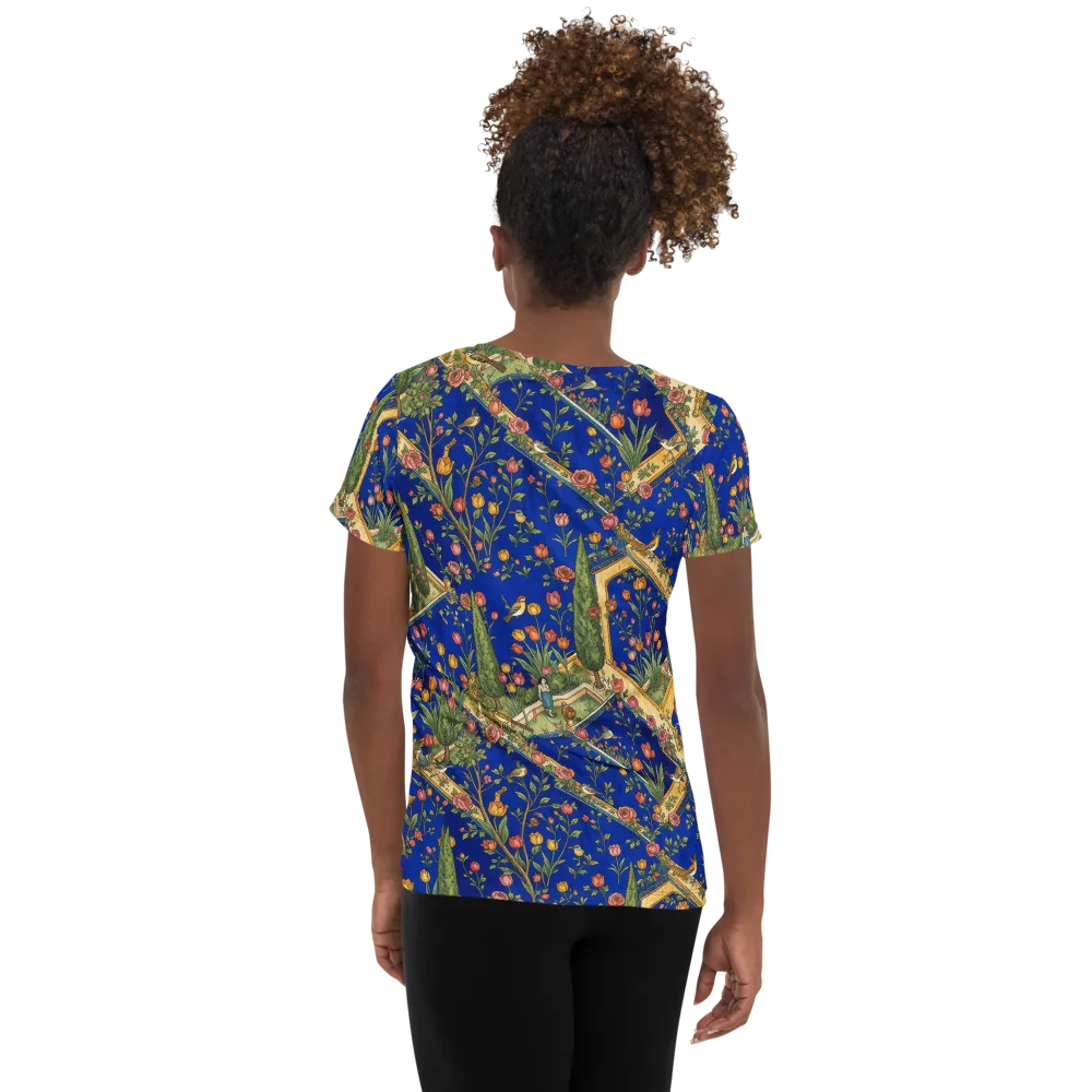 Cobalt Paradise on Women's Athletic T-Shirt — Back
