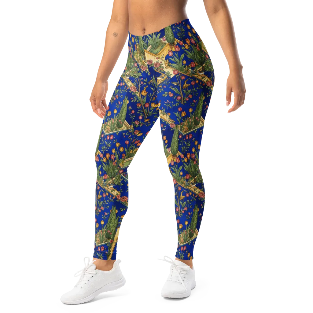 Cobalt Paradise on Leggings — Left Front