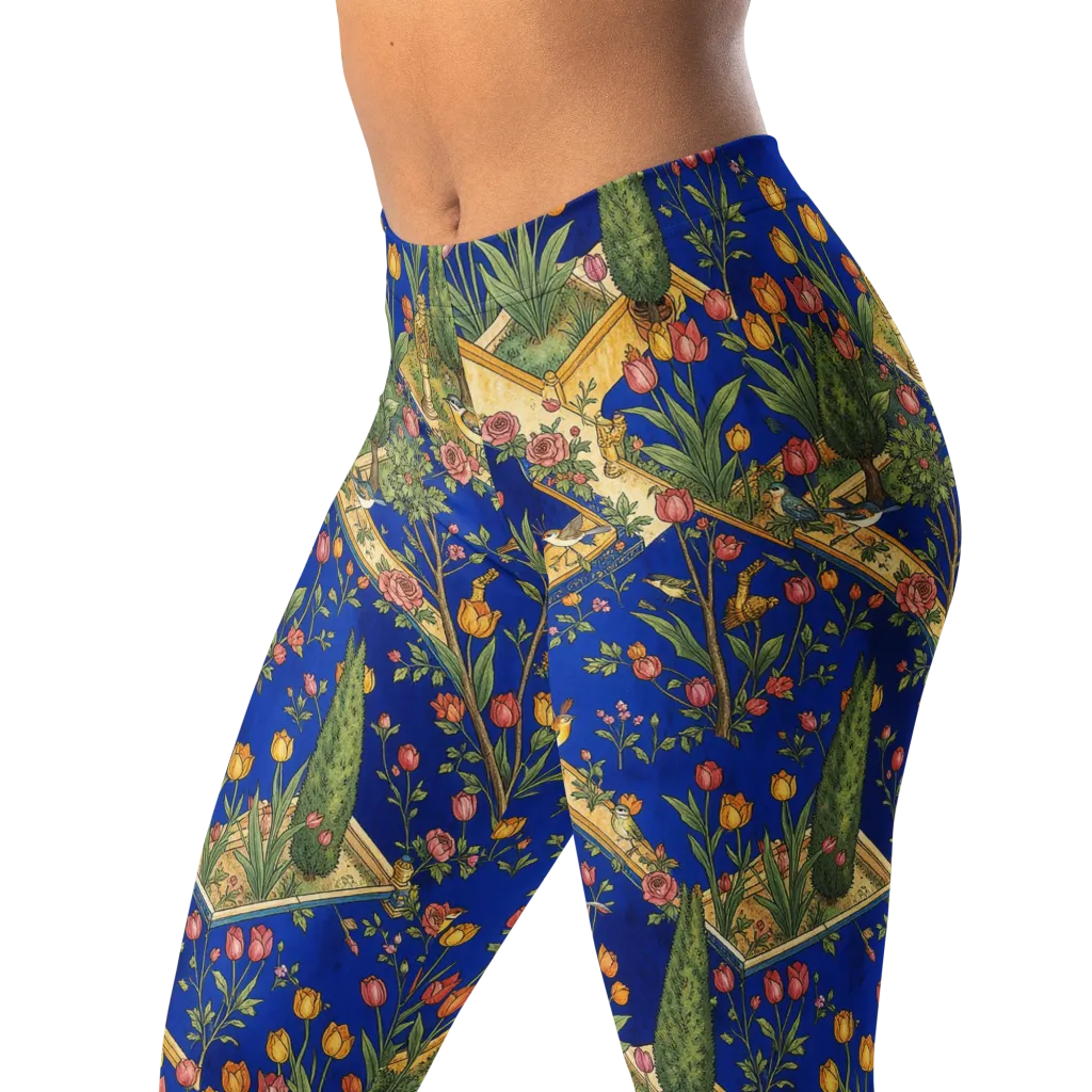 Cobalt Paradise on Leggings — Left Front
