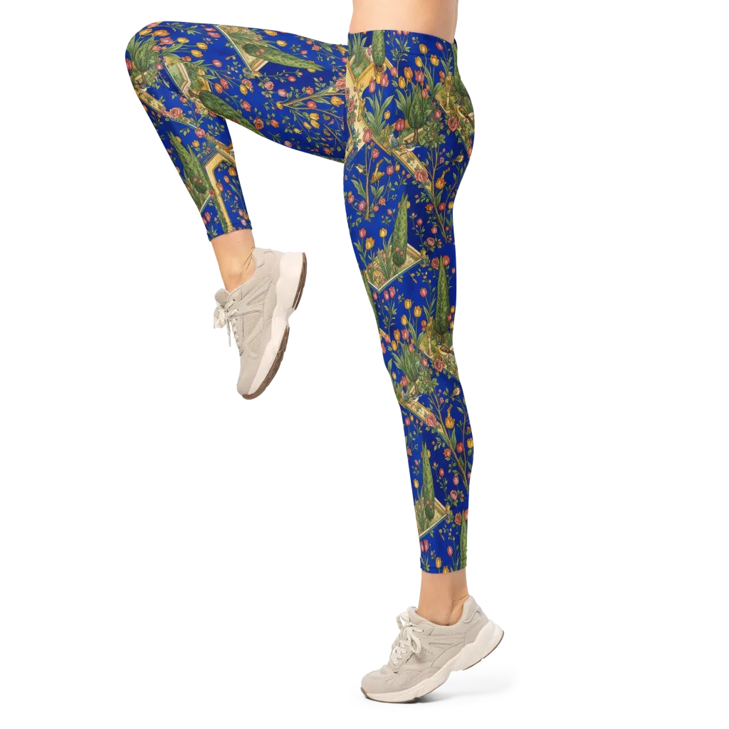 Cobalt Paradise on Leggings — Left