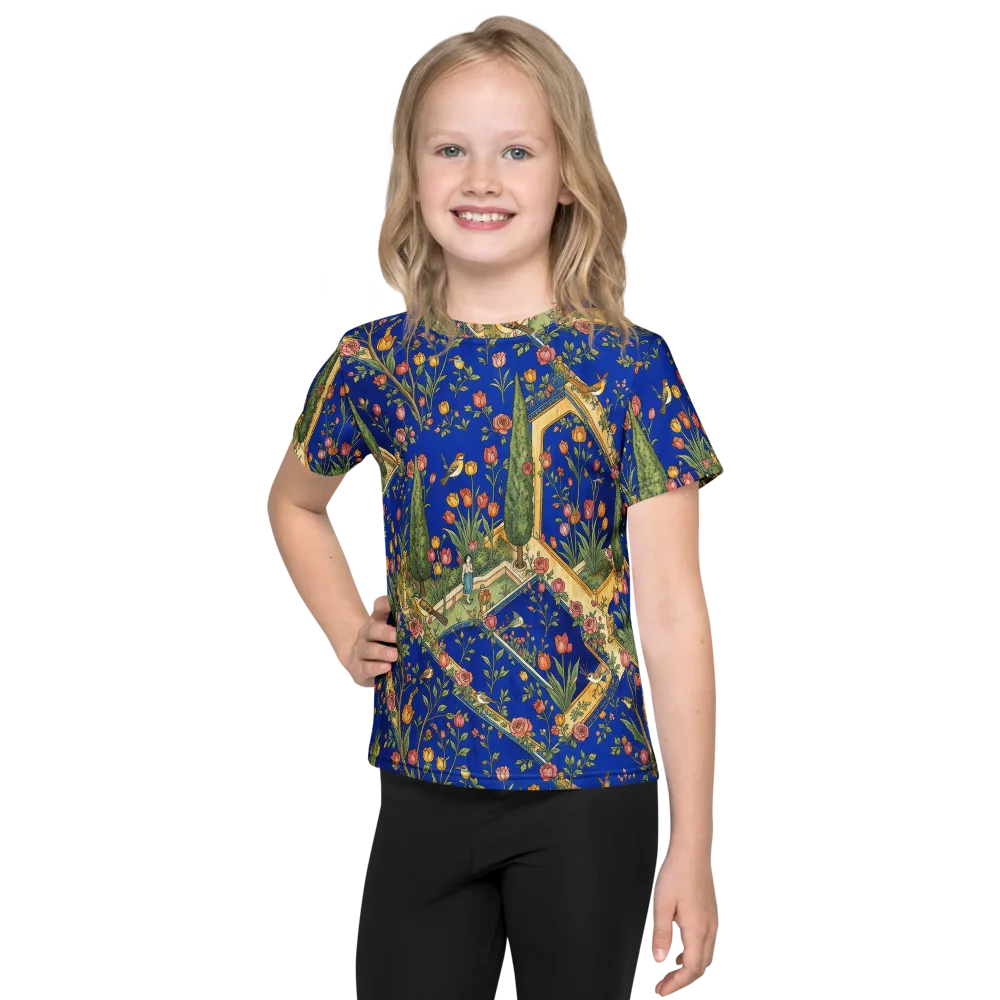 Cobalt Paradise on Kids Crew Neck T-Shirt — Front