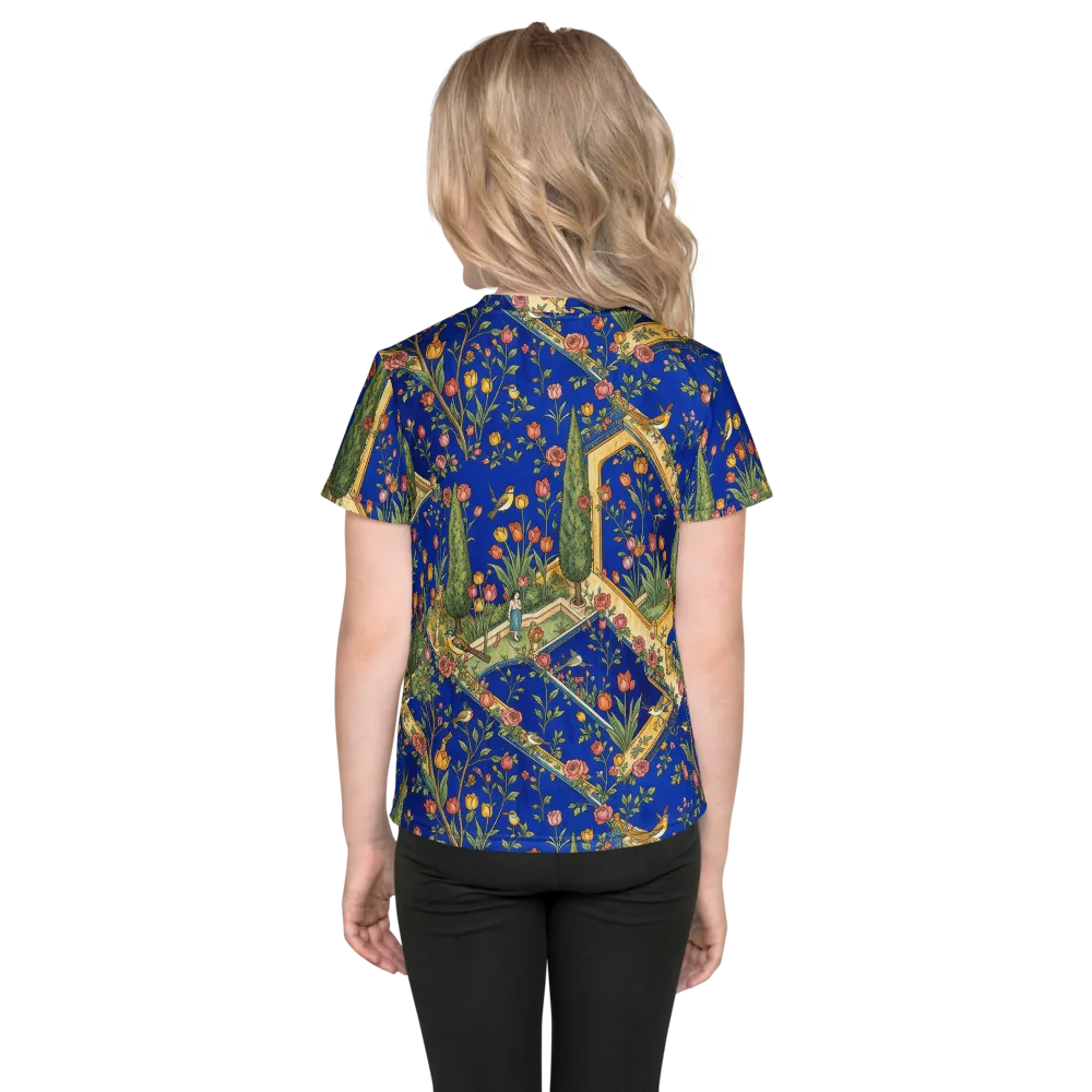 Cobalt Paradise on Kids Crew Neck T-Shirt — Back