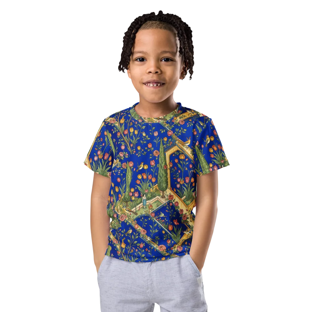 Cobalt Paradise on Kids Crew Neck T-Shirt — Front