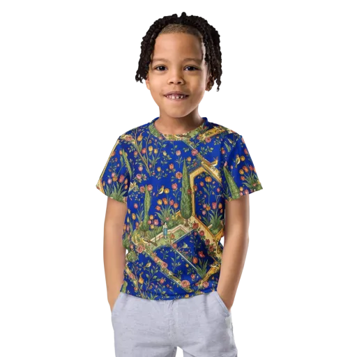 Cobalt Paradise on a Kids Crew Neck T-Shirt