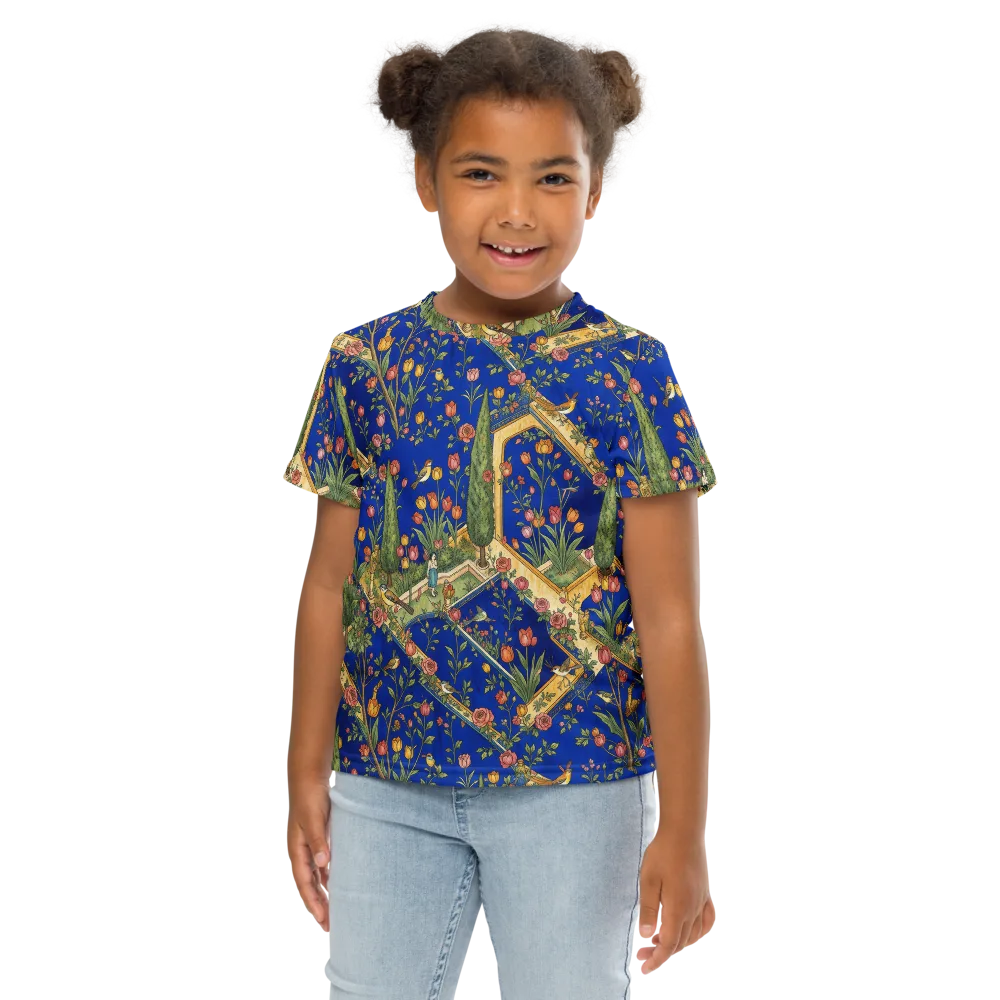 Cobalt Paradise on Kids Crew Neck T-Shirt — Front