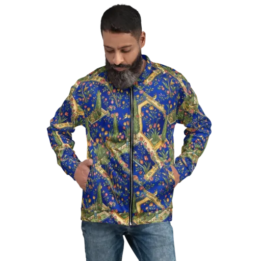 Cobalt Paradise on a Bomber Jacket