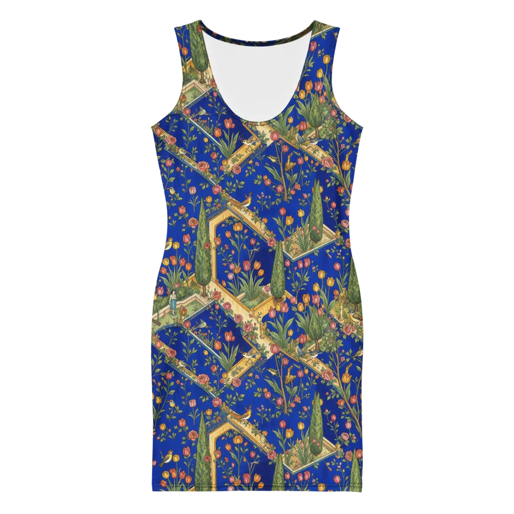 Cobalt Paradise on Bodycon Dress — Front