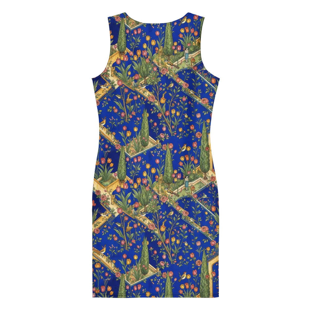 Cobalt Paradise on Bodycon Dress — Back