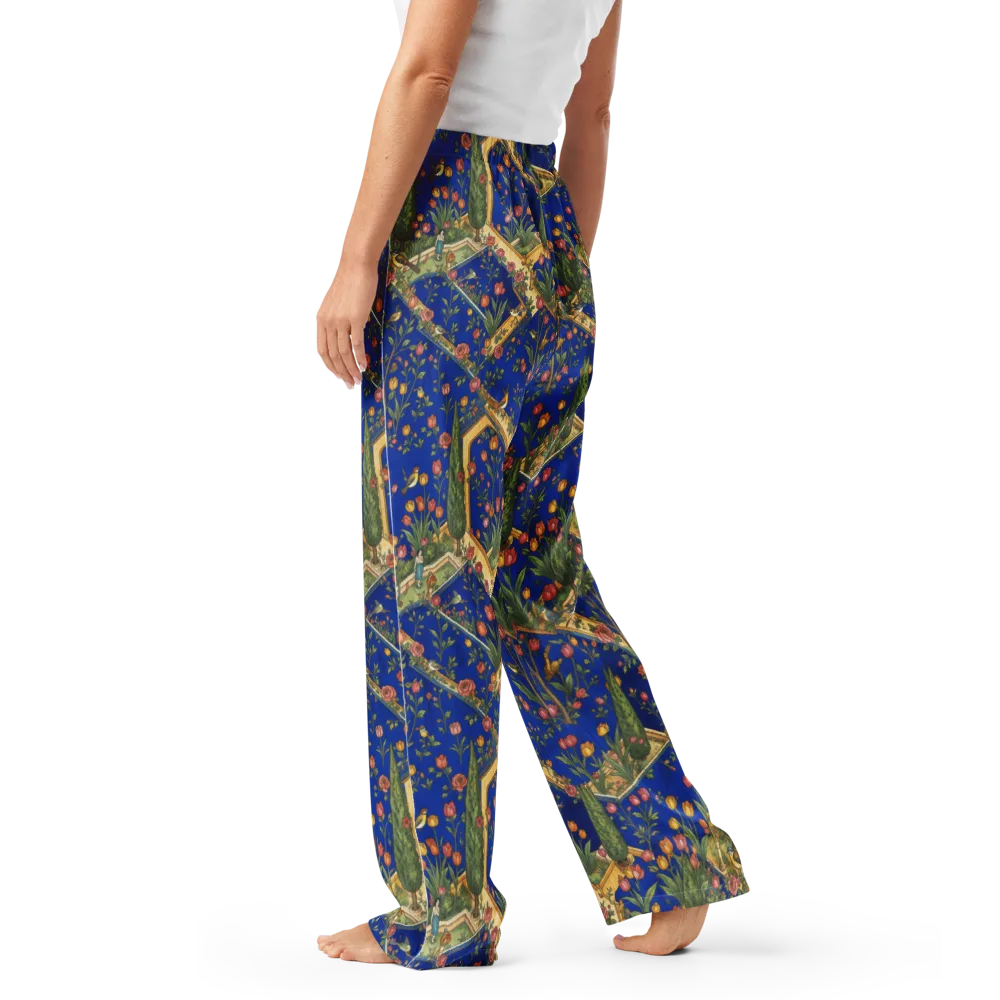 Cobalt Paradise on Women's Pajama Pants — Left