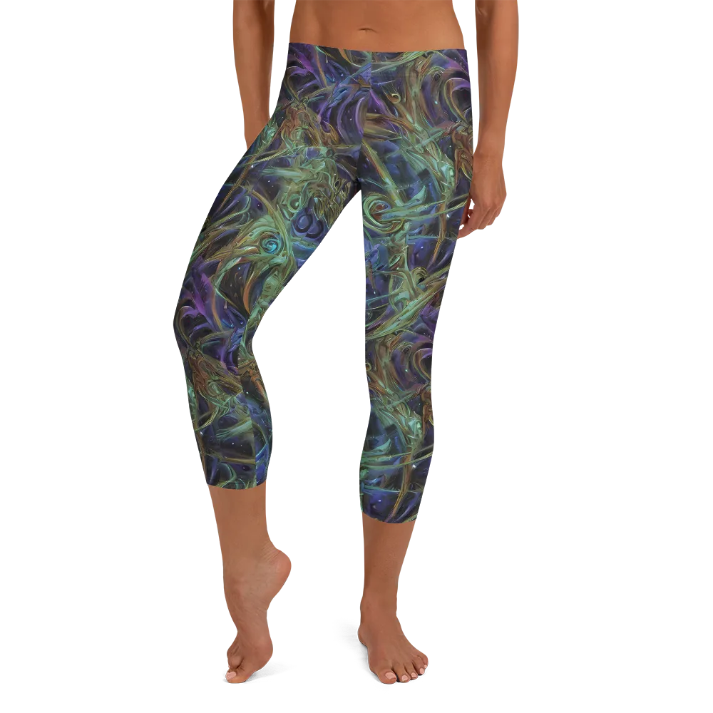 Neptune’s Garden on Capri Leggings — Front