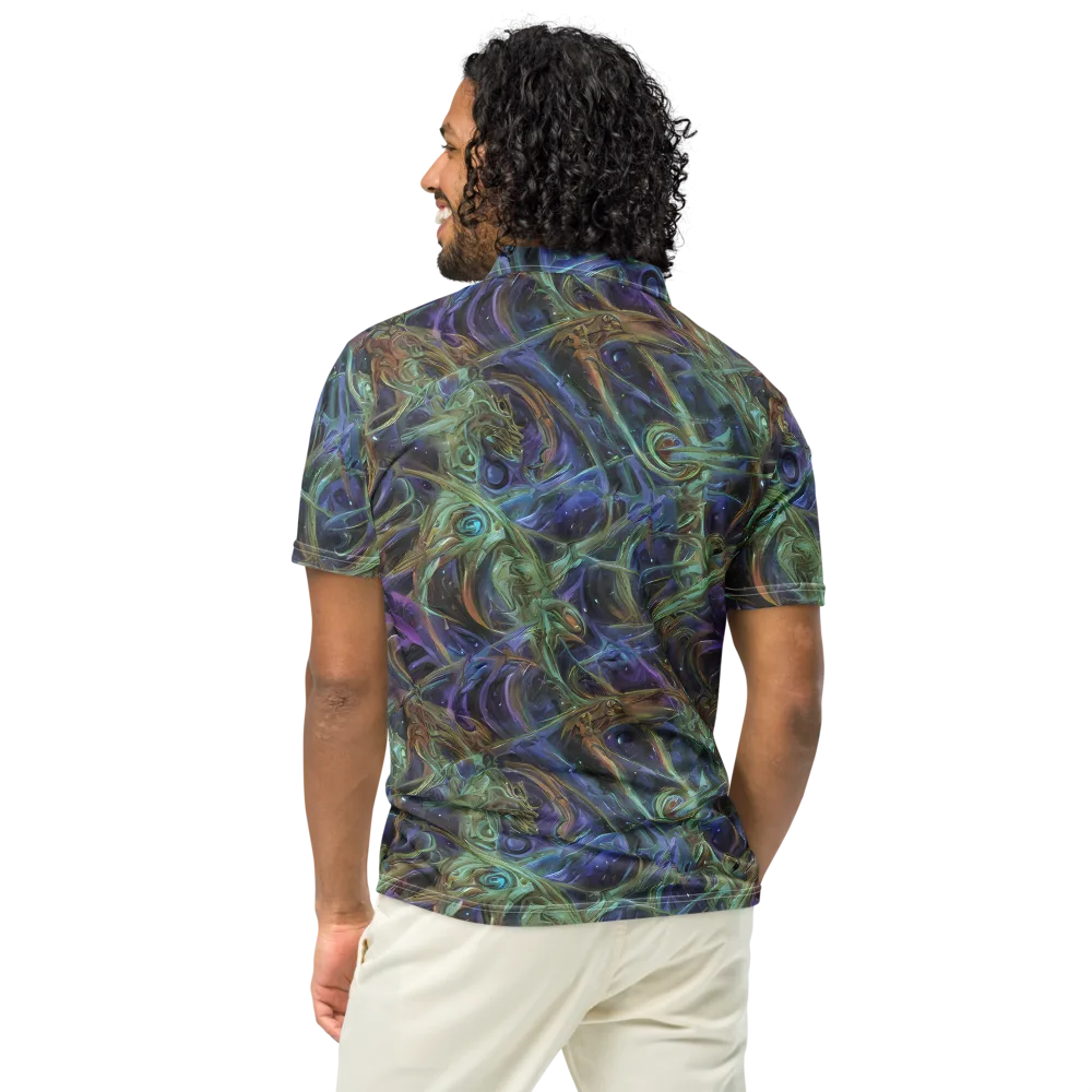 Neptune’s Garden on Men's Slim Fit Polo Shirt — Back
