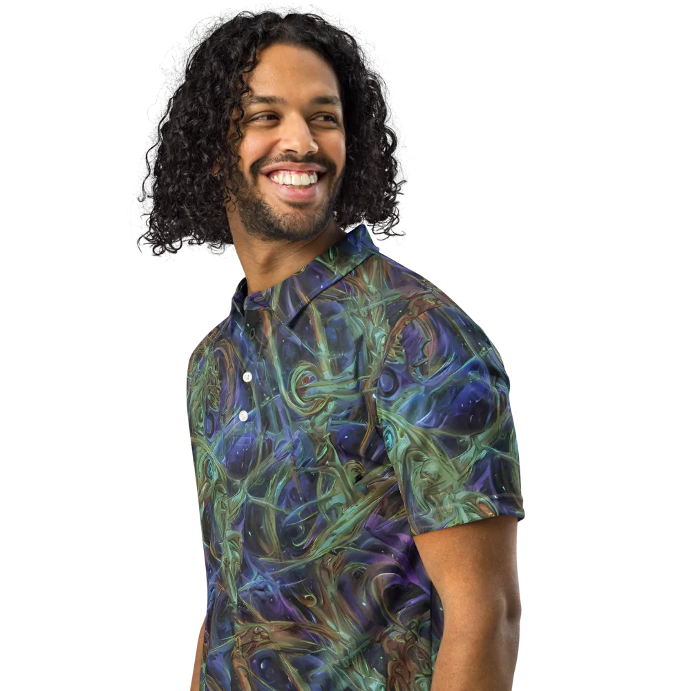 Neptune’s Garden on Men's Slim Fit Polo Shirt — Left Front