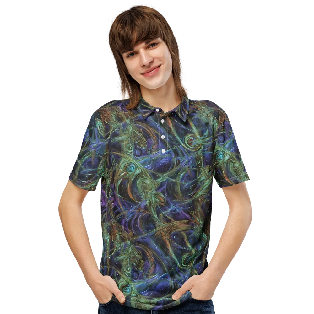 Neptune’s Garden on Men's Slim Fit Polo Shirt — Front