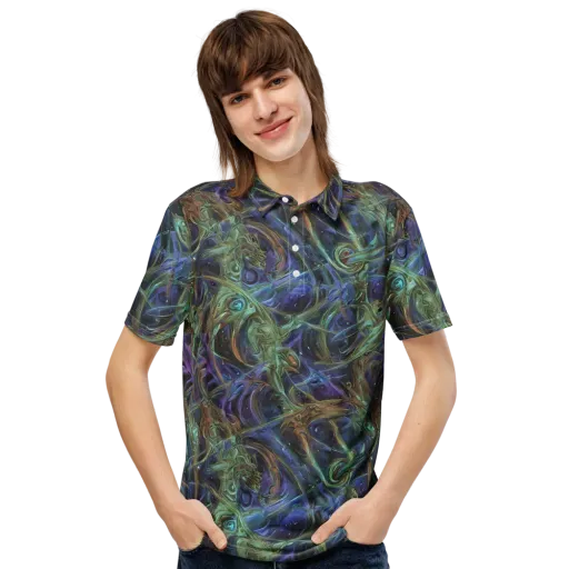 Neptune’s Garden on a Men's Slim Fit Polo Shirt