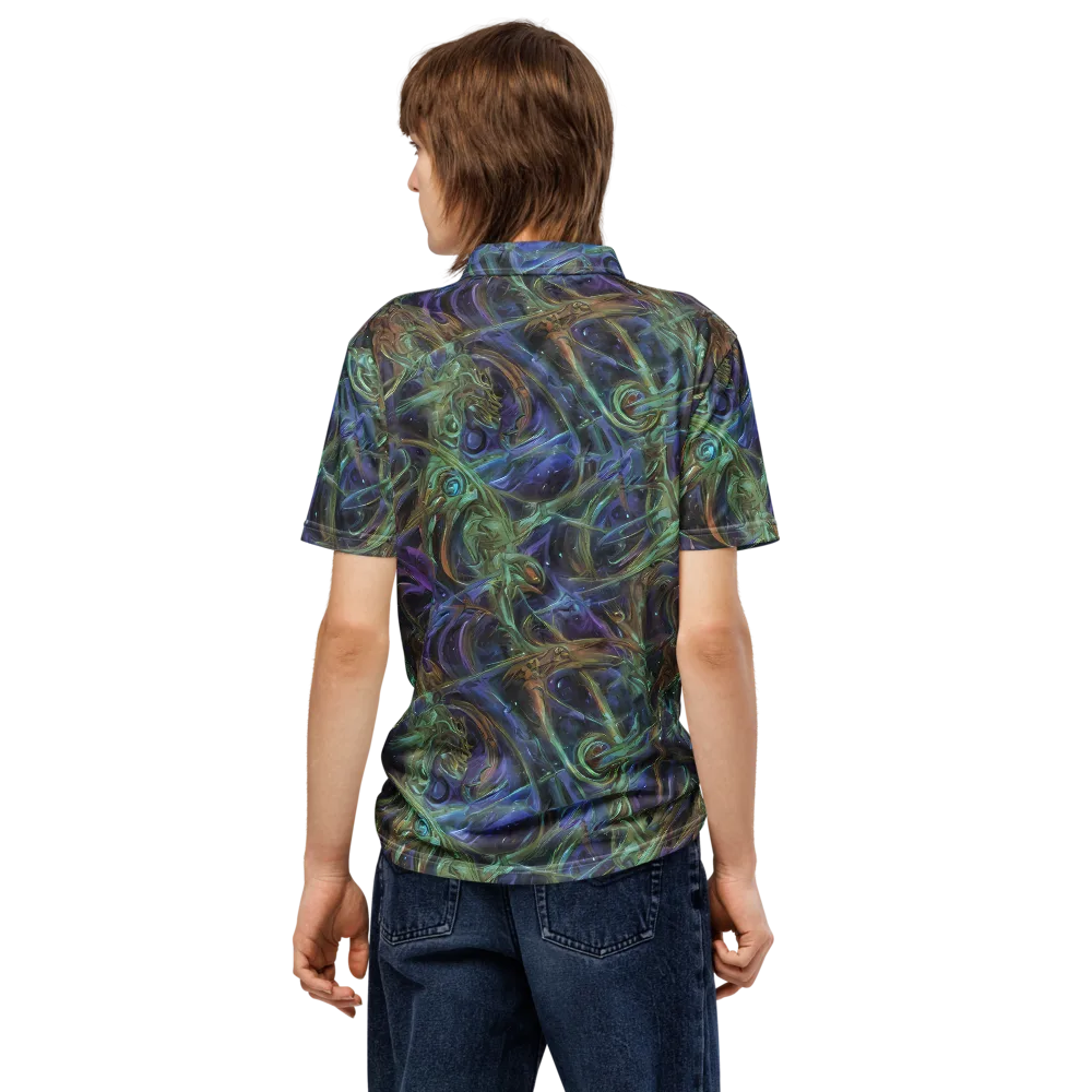 Neptune’s Garden on Men's Slim Fit Polo Shirt — Back