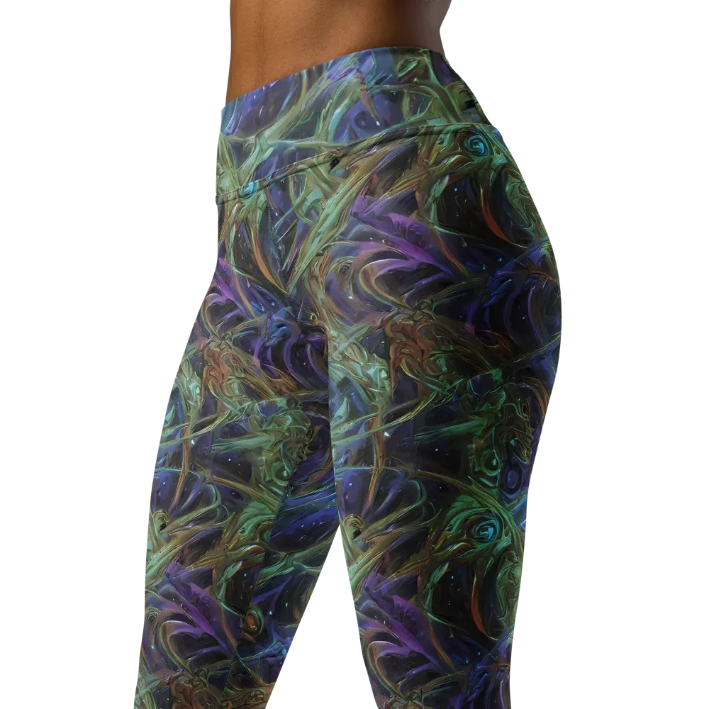 Neptune’s Garden on Yoga Leggings — Left Front