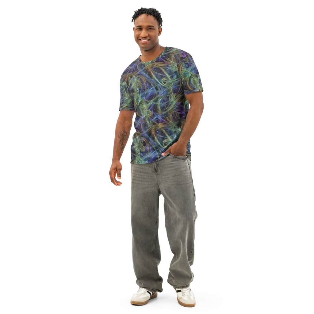 Neptune’s Garden on Men's Cotton Crew Neck T-Shirt — Front