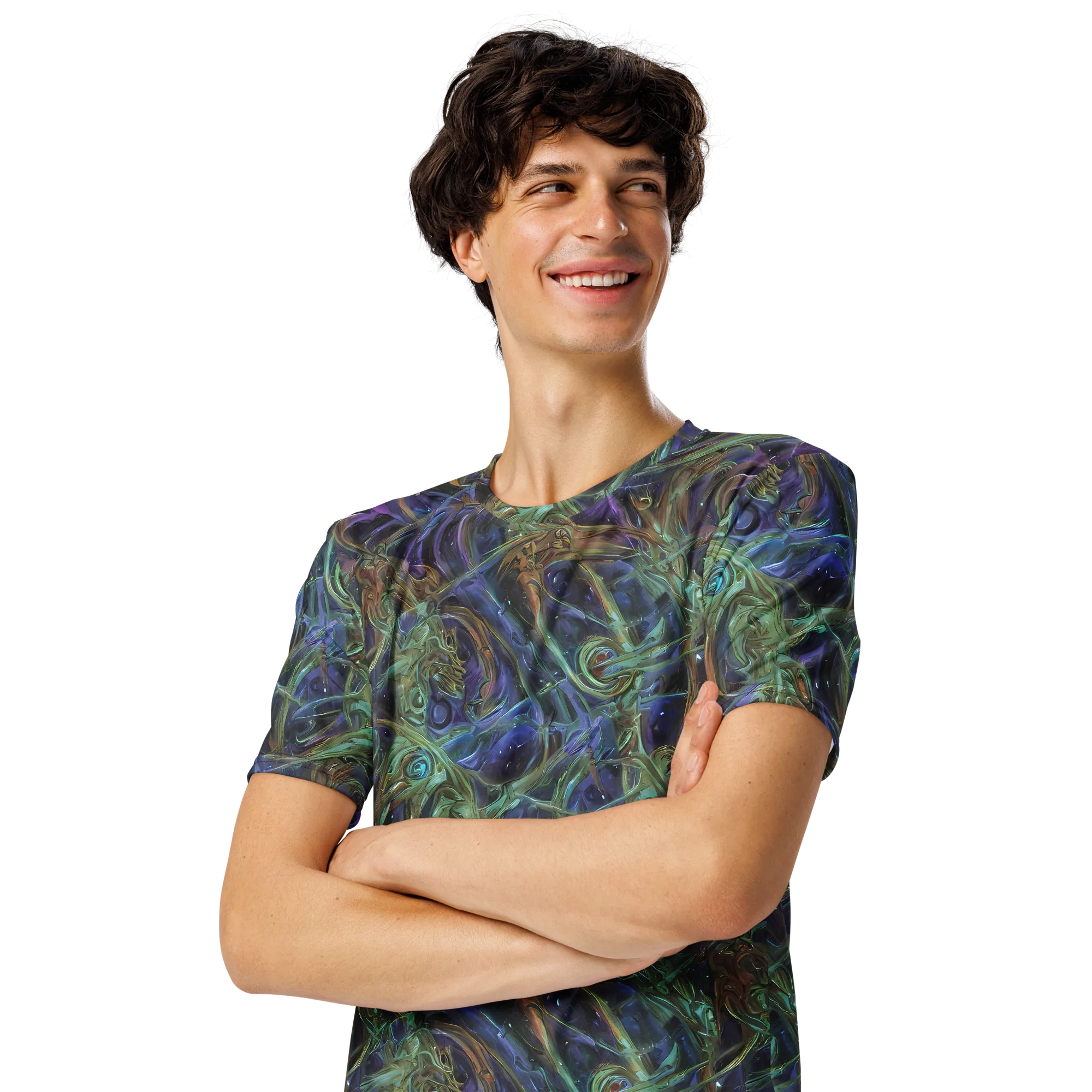 Neptune’s Garden on Men's Crew Neck T-Shirt — Left Front