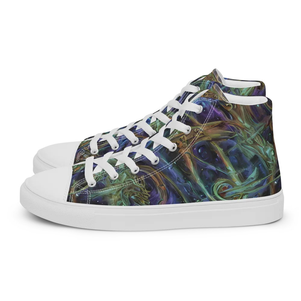 Neptune’s Garden on Women's High Top Canvas Shoes — Left