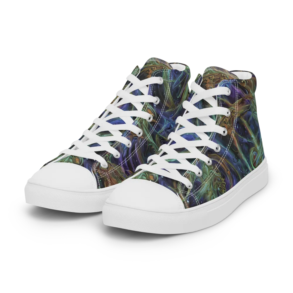 Neptune’s Garden on Women's High Top Canvas Shoes — Left Front