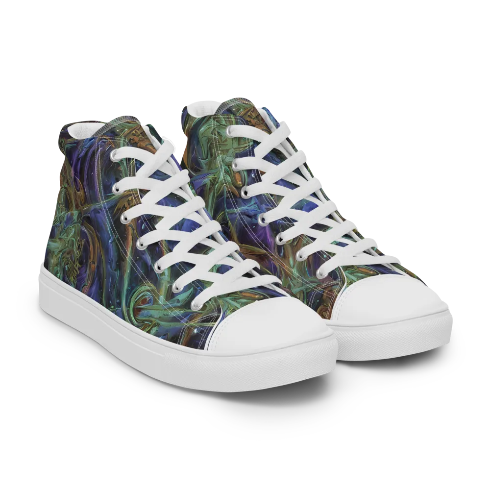 Neptune’s Garden on Women's High Top Canvas Shoes — Right Front