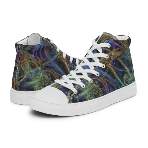 Neptune’s Garden on a Women's High Top Canvas Shoes